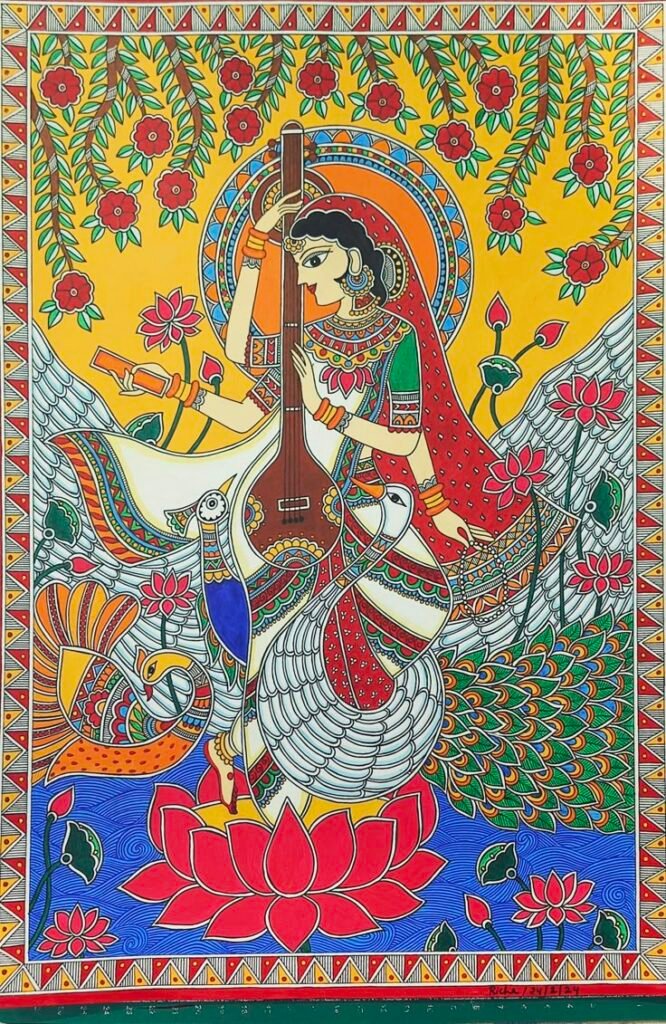 Madhubani Art - Techniques and Styles 3a4b19402702fe6c850aa9c3e1ad8df8